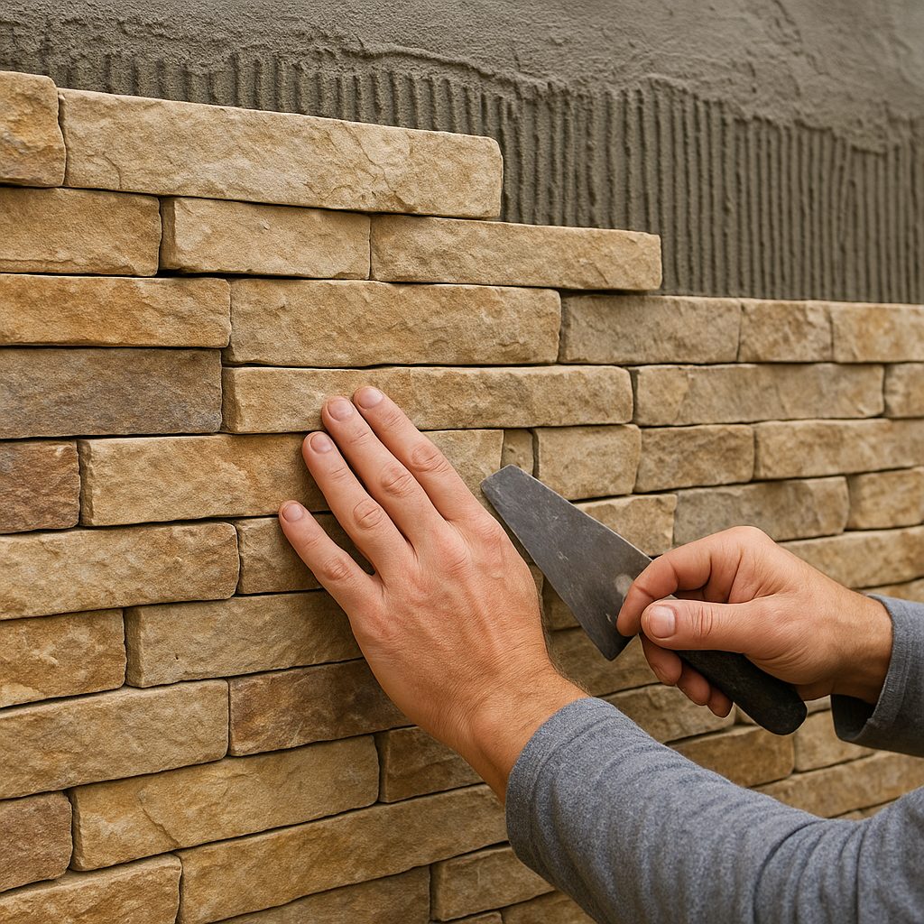 Jak wygląda montaż kamienia na ścianie bez fug