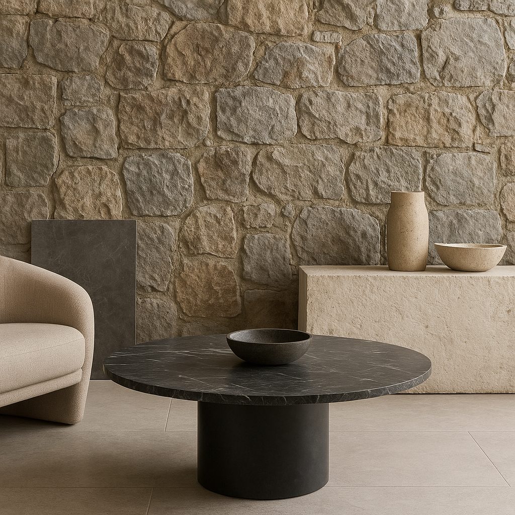 Jakie są przykłady artystycznego wykorzystania kamienia w designie wnętrz