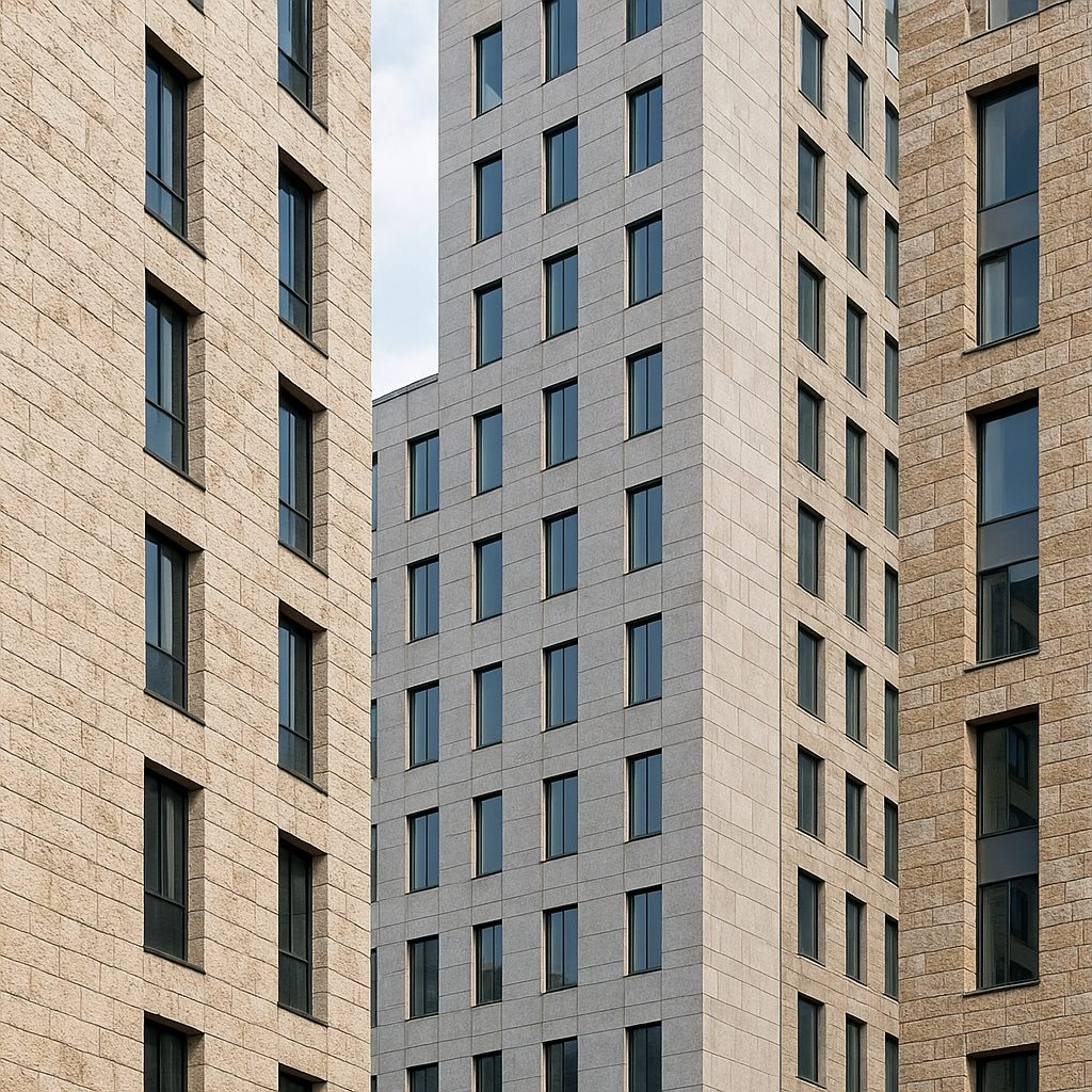 Jakie są przykłady kamiennych elewacji współczesnych drapaczy chmur